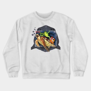 Funny Frog and friends Camera Recording Aesthetic Painting Crewneck Sweatshirt